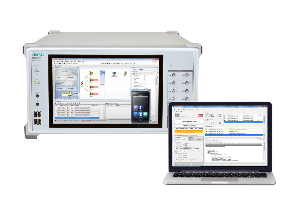 Le simulateur de station de base MD8475B d’Anritsu permet désormais  les tests eCall de nouvelle génération basés sur le standard LTE